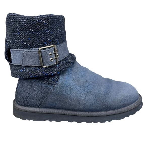 UGG Women’s Cambridge Metallic Blue Suede Winter Boot Size US 9 - Picture 1 of 10